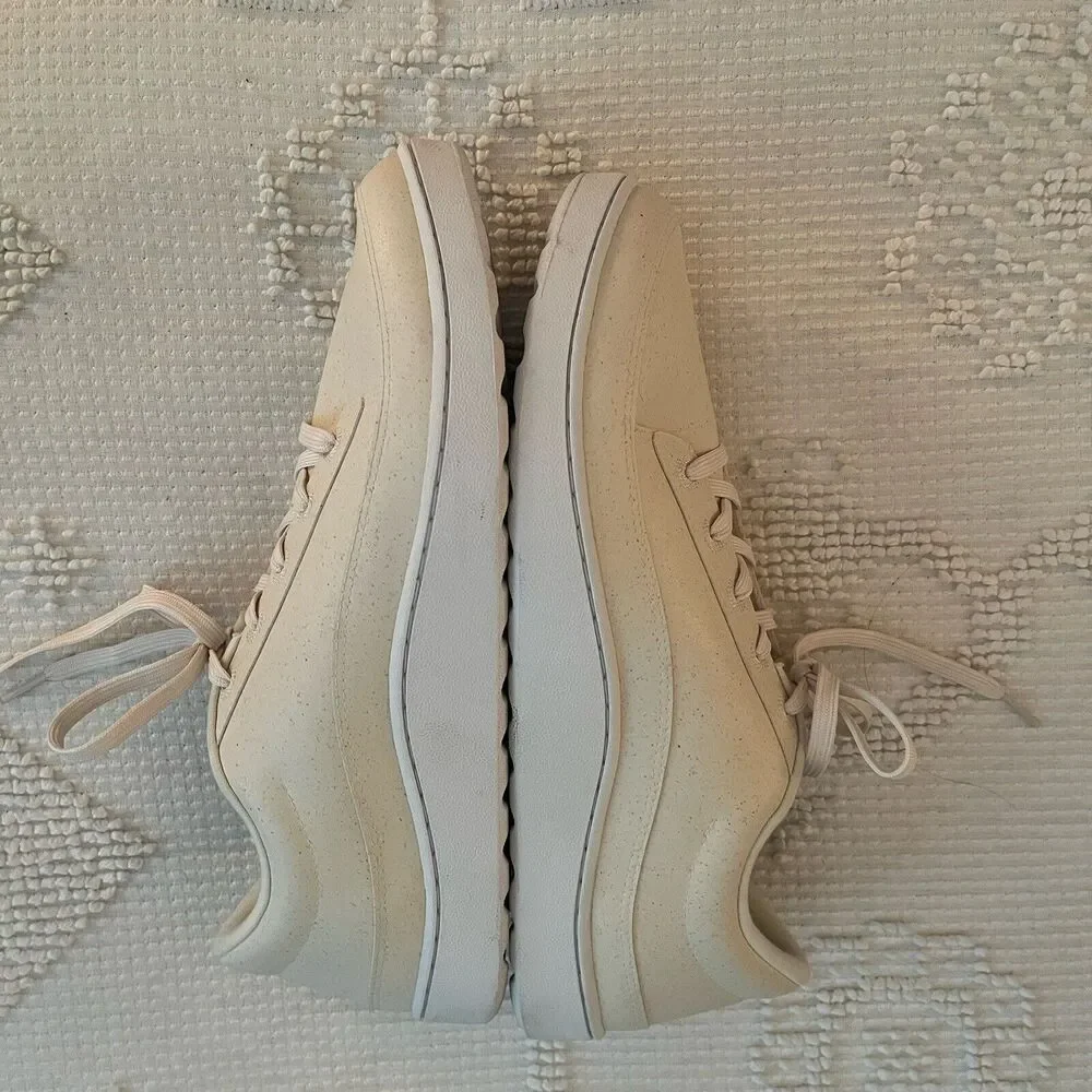 Allbirds plant-based leather pushes sneakers, Size 13, cream color, outdoor